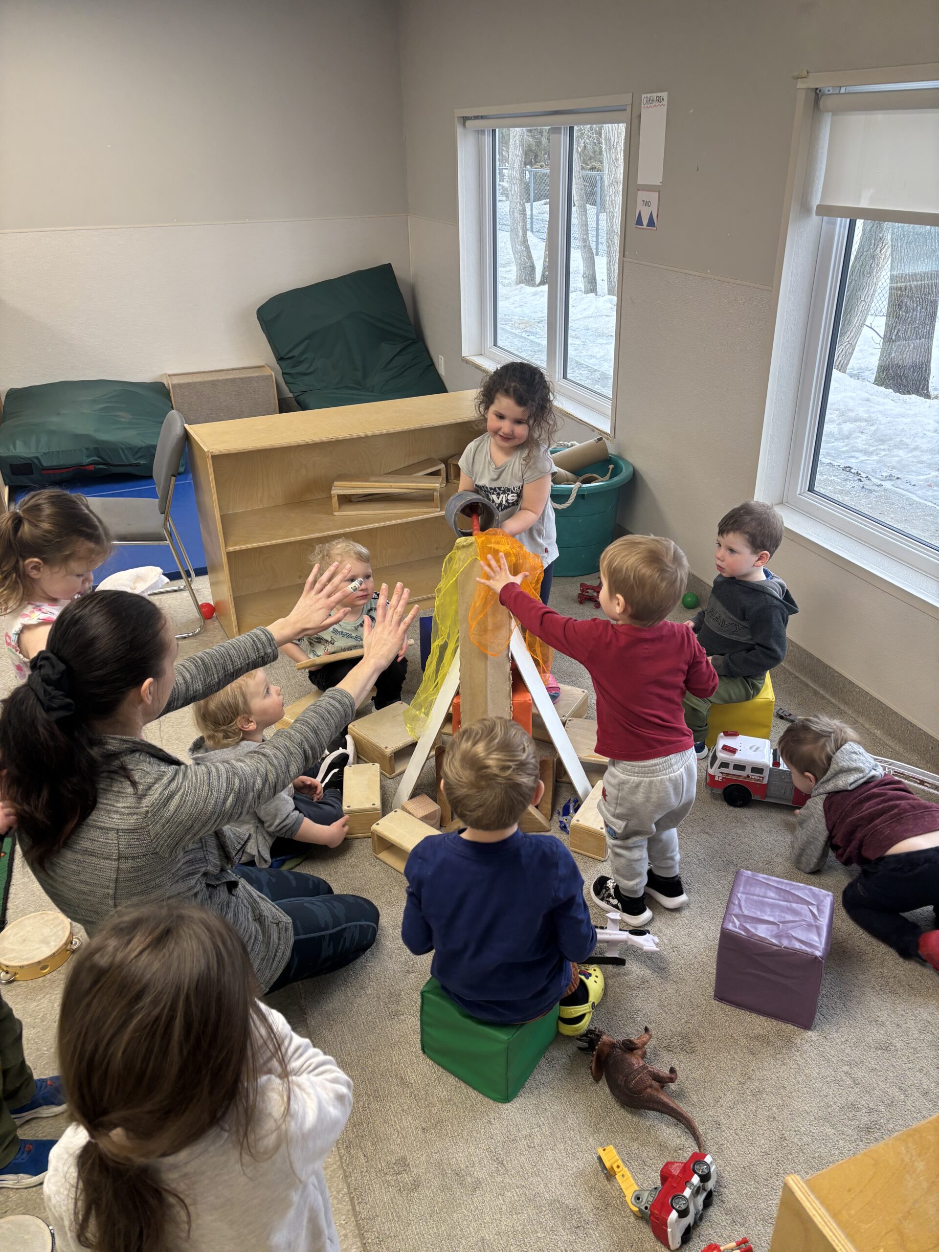 kids playing around a table